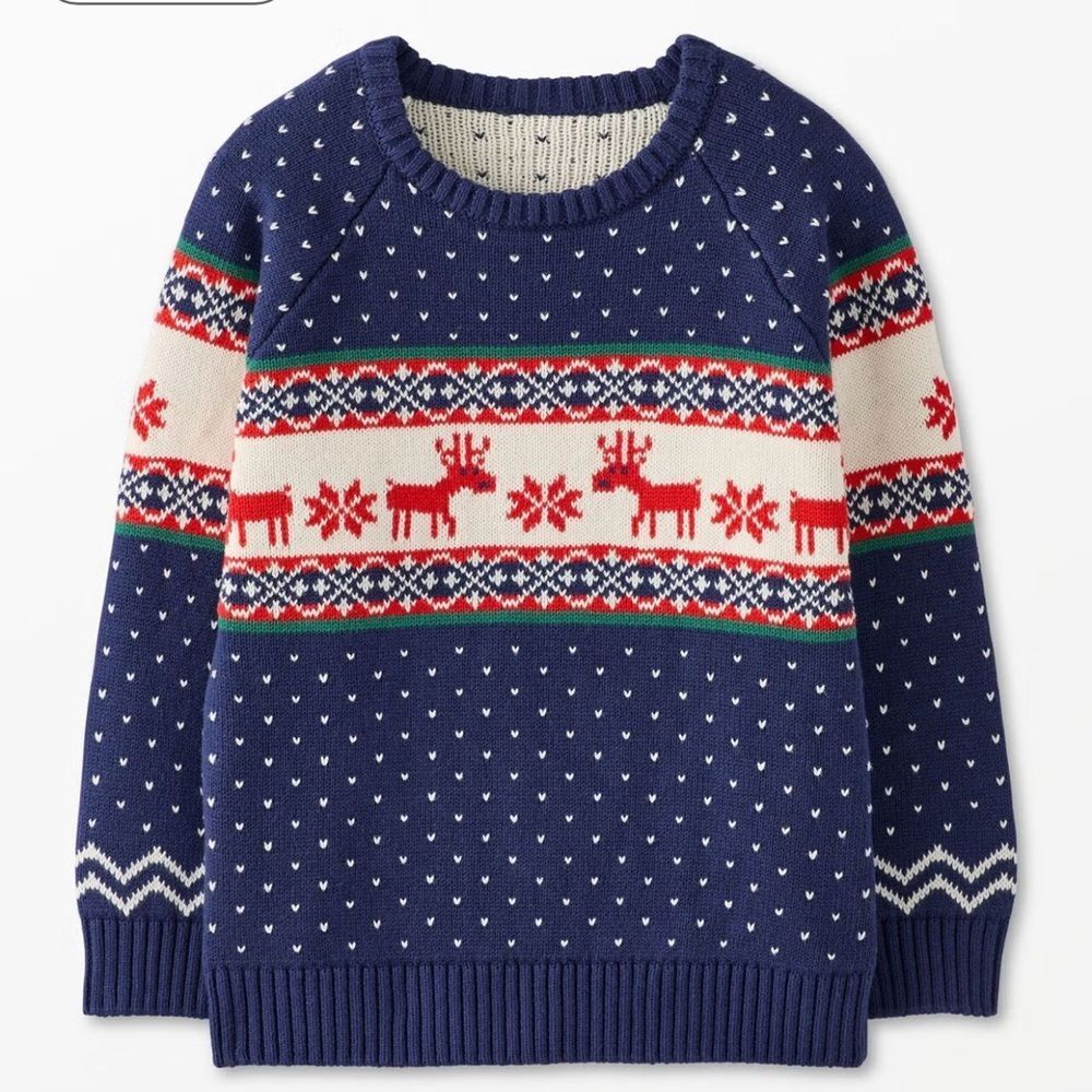 Hanna Andersson - Holiday Sweater in Dear Deer On Navy
